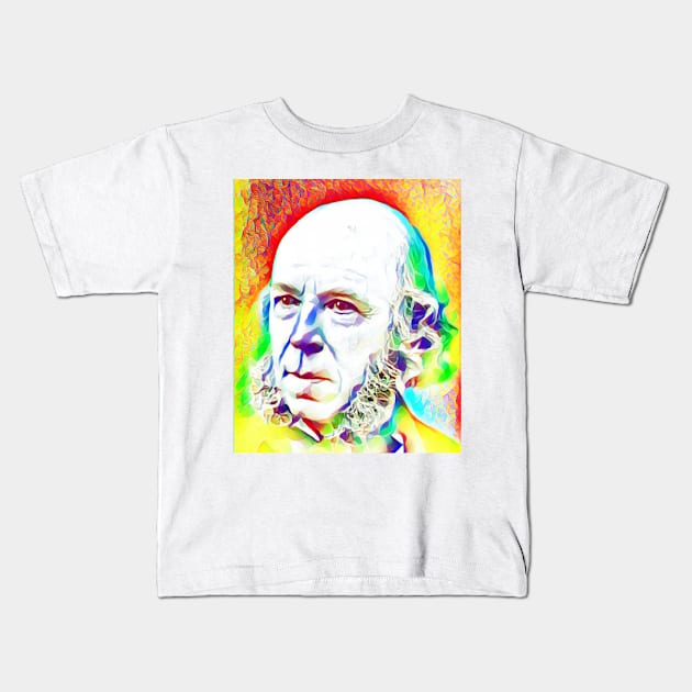 Herbert Spencer Colouful Portrait | Herbert Spencer Artwork 11 Kids T-Shirt by JustLit